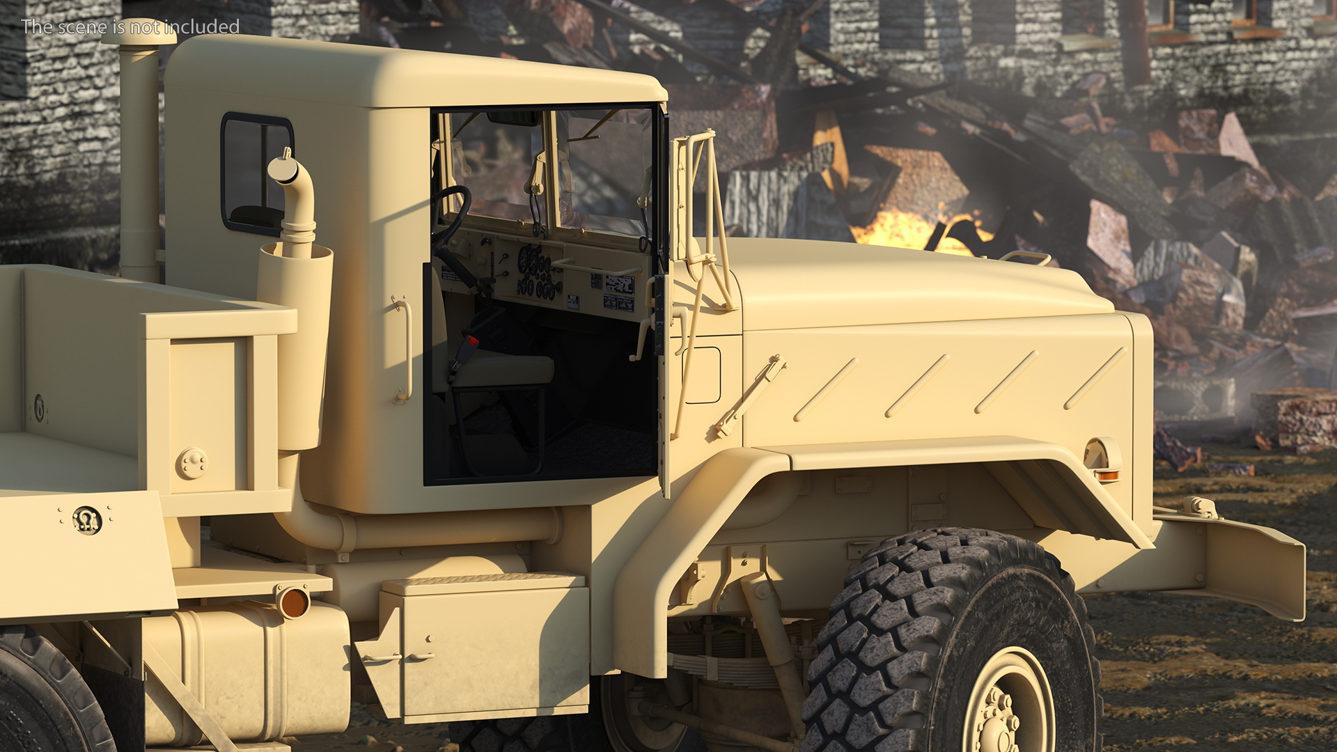 3D M939 Military Cargo Truck Light Rigged model
