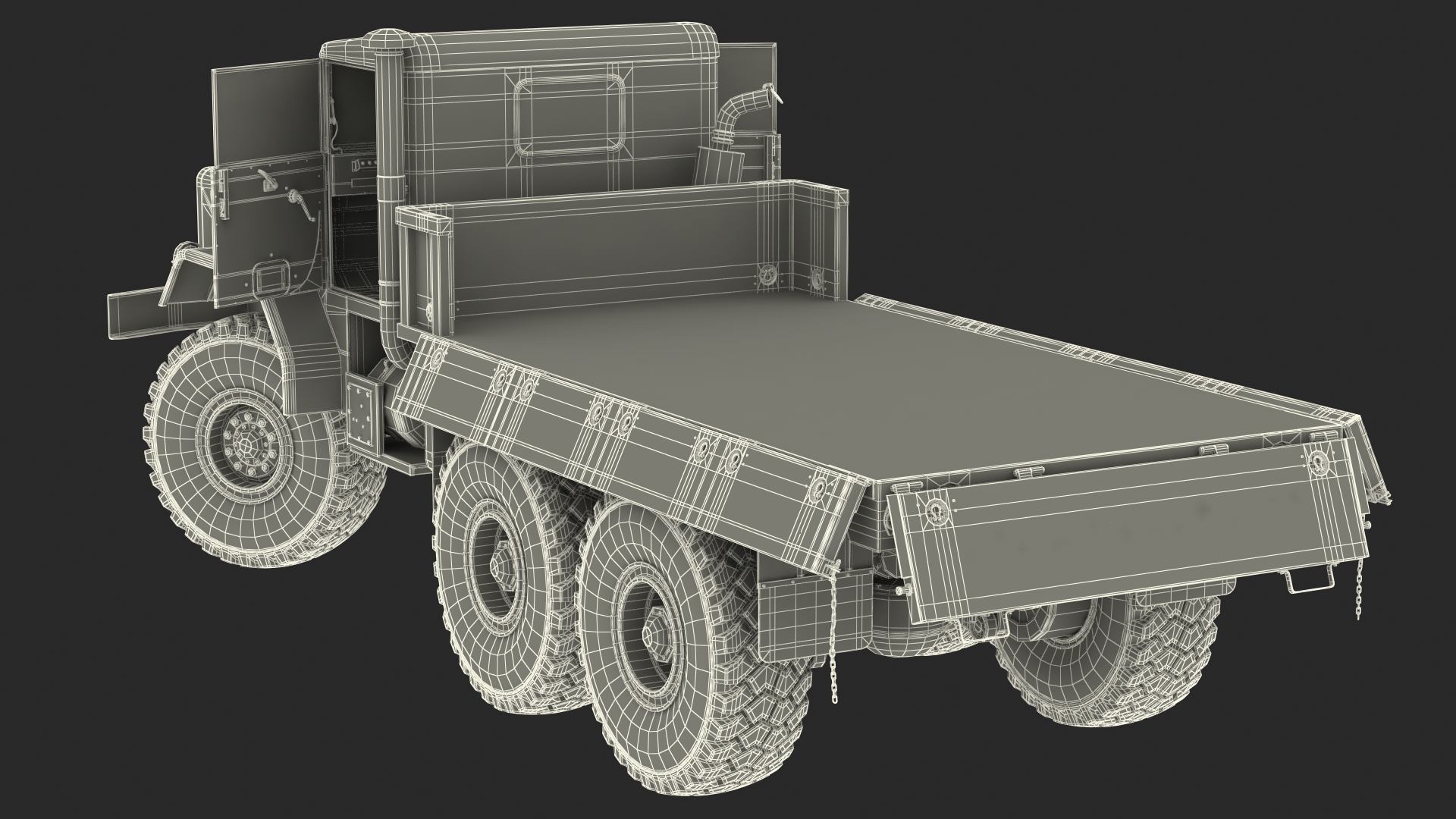 3D M939 Military Cargo Truck Light Rigged model