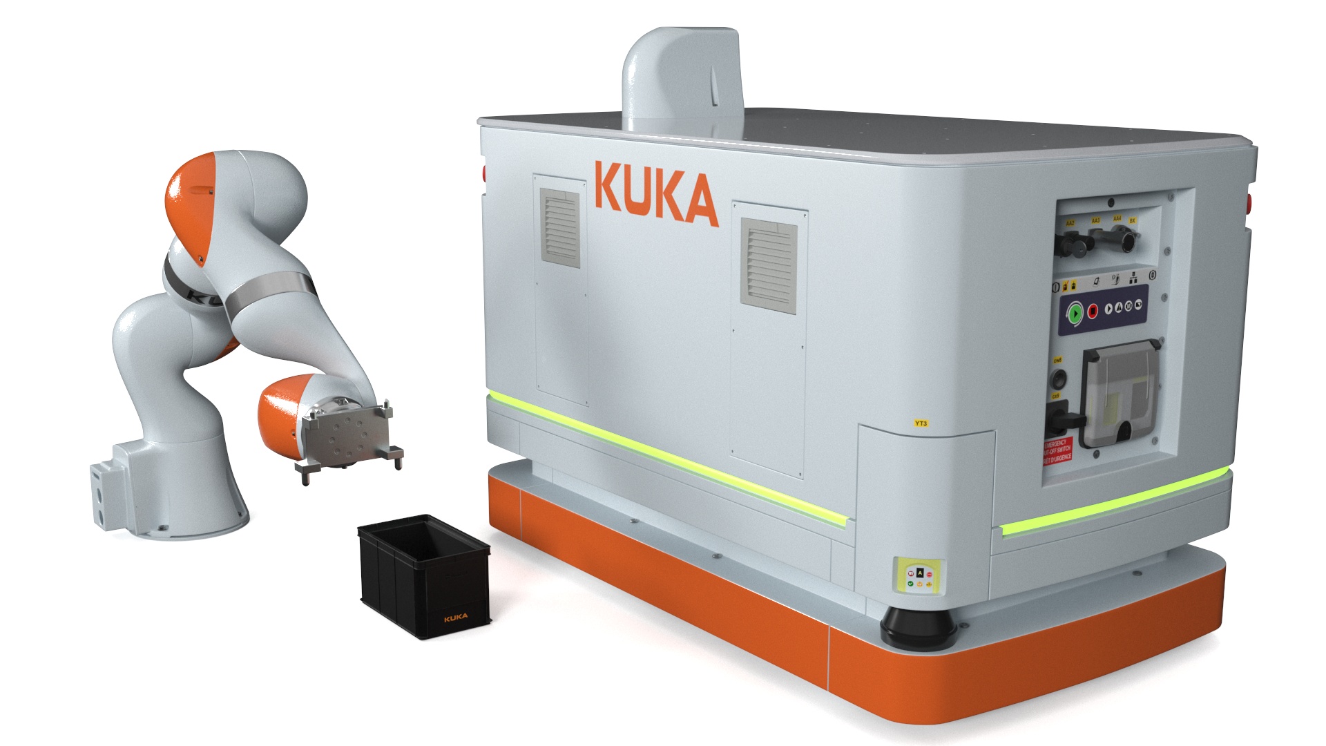 3D Mobile Robot KUKA KMR Iiwa with Special Box model