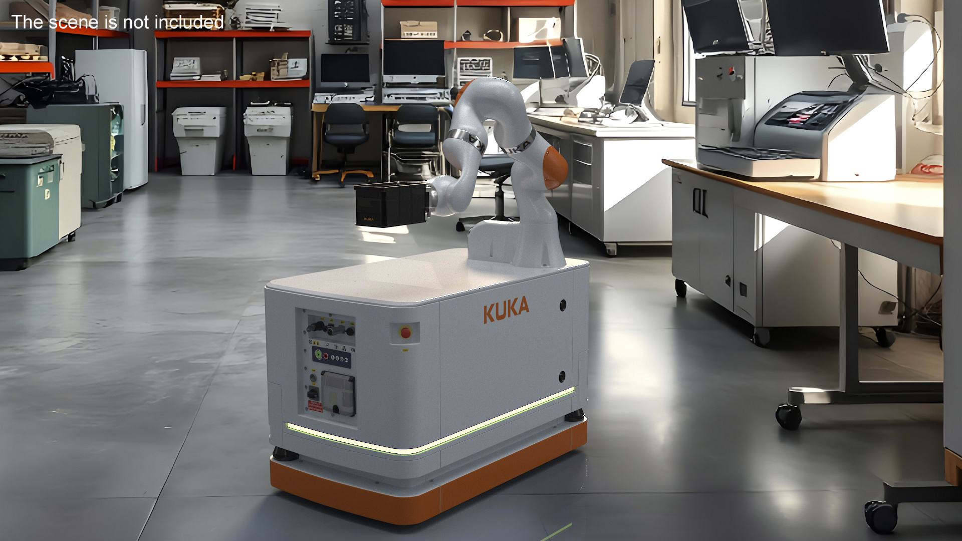 3D Mobile Robot KUKA KMR Iiwa with Special Box model