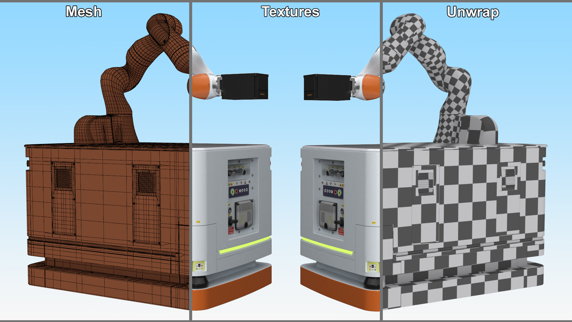 3D Mobile Robot KUKA KMR Iiwa with Special Box model