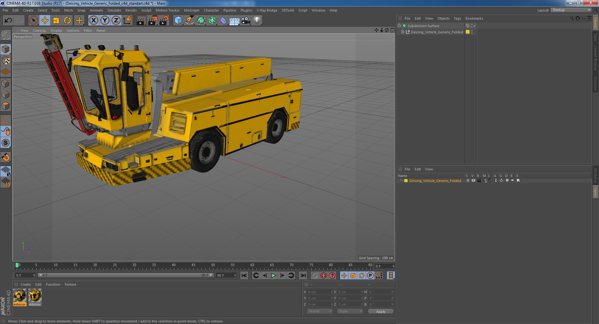 3D model Deicing Vehicle Generic Folded