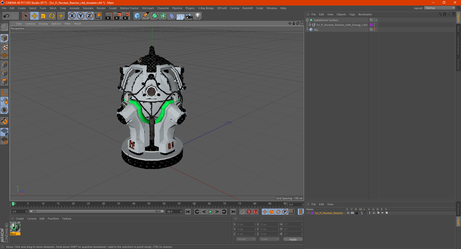 Sci Fi Nuclear Reactor 3D