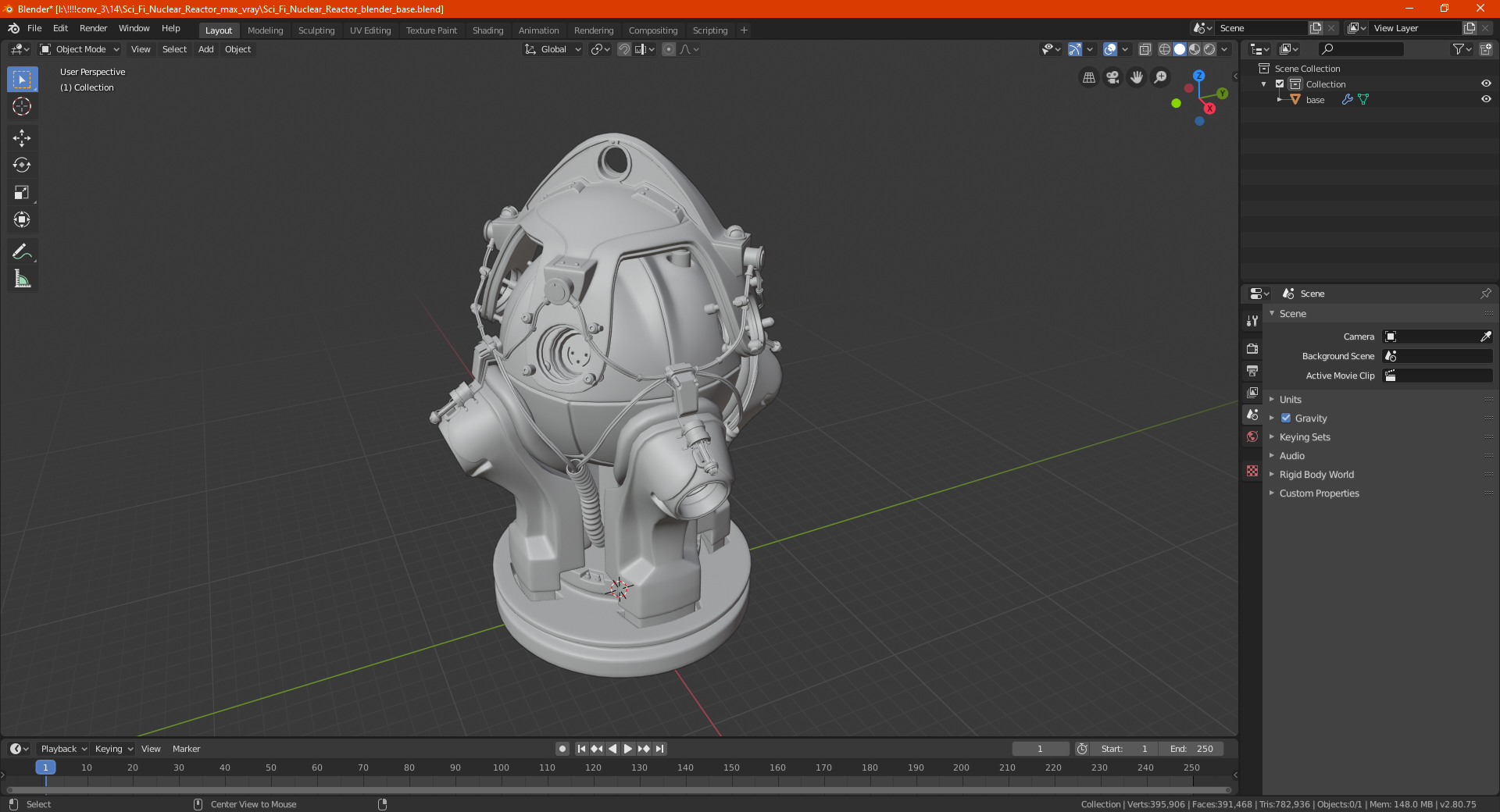 Sci Fi Nuclear Reactor 3D