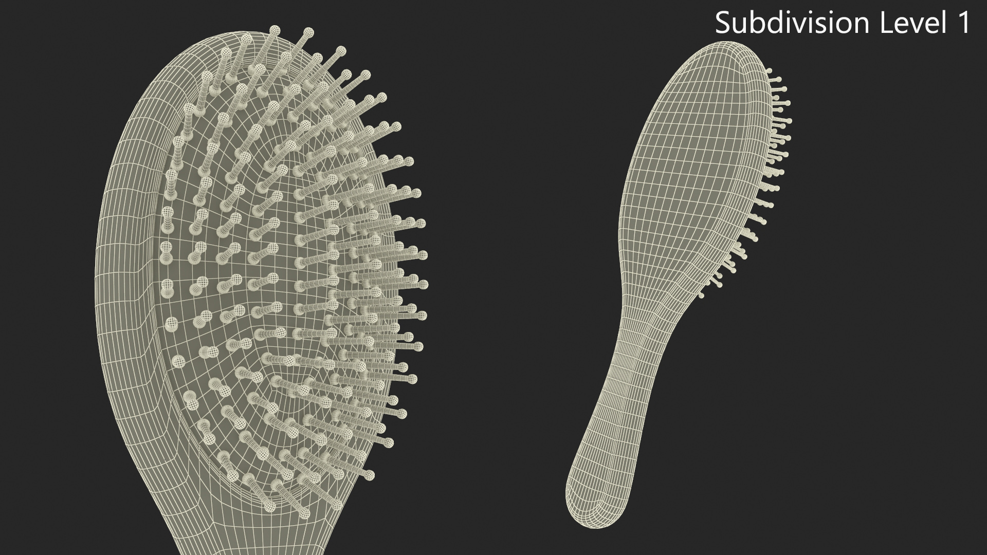 Wooden Hairbrush Light 3D