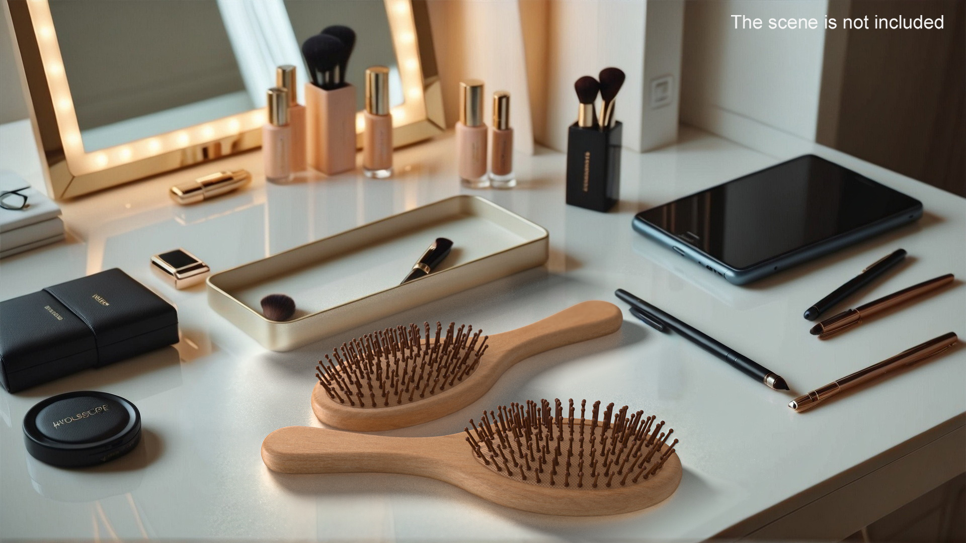 Wooden Hairbrush Light 3D