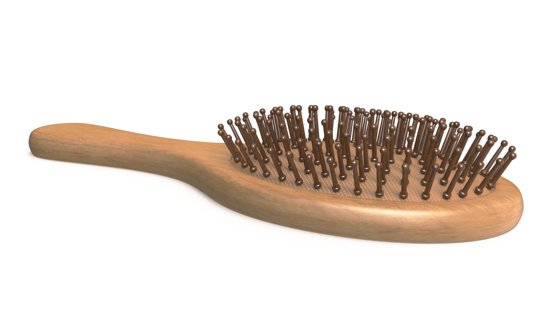 Wooden Hairbrush Light 3D
