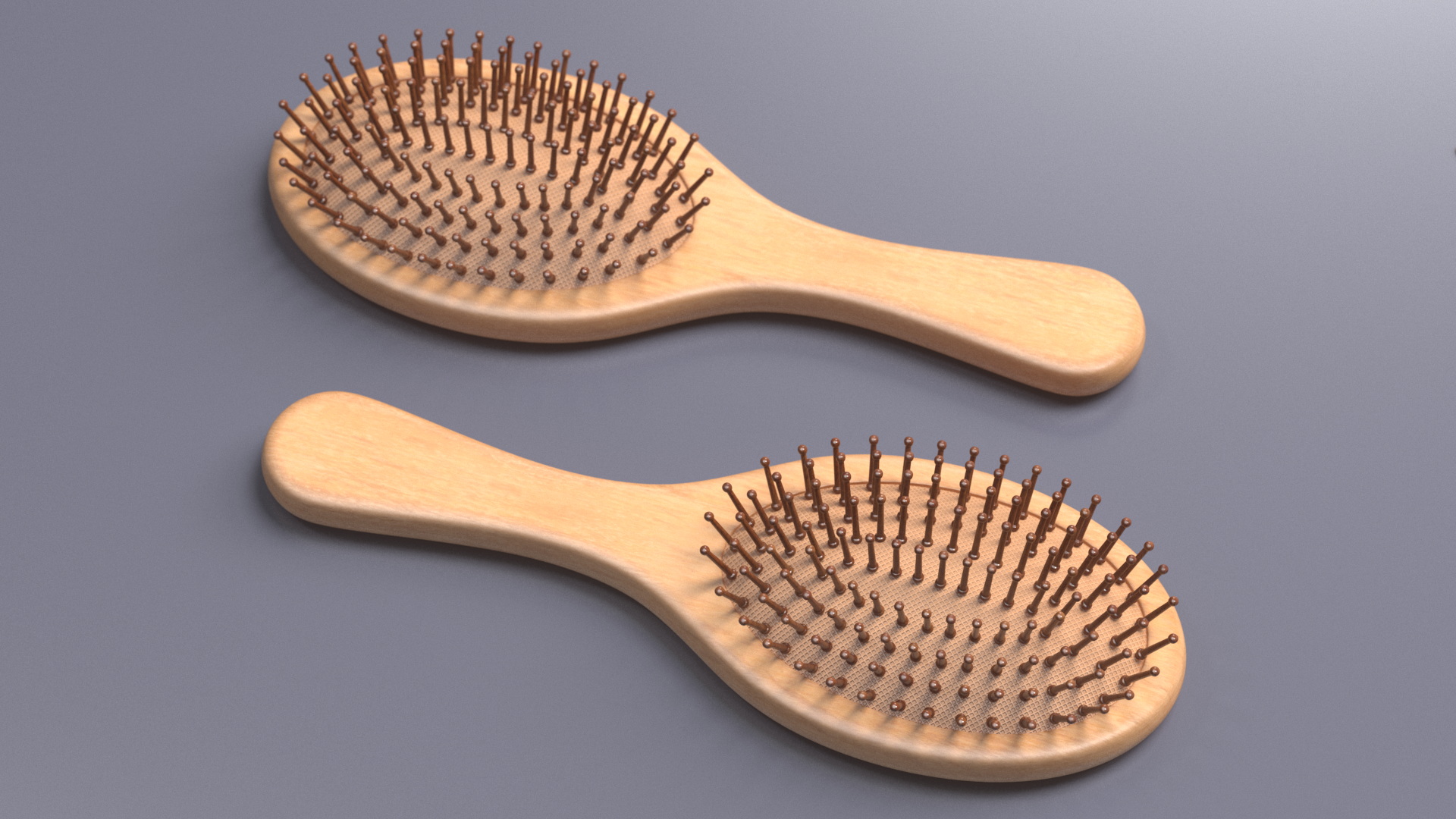 Wooden Hairbrush Light 3D