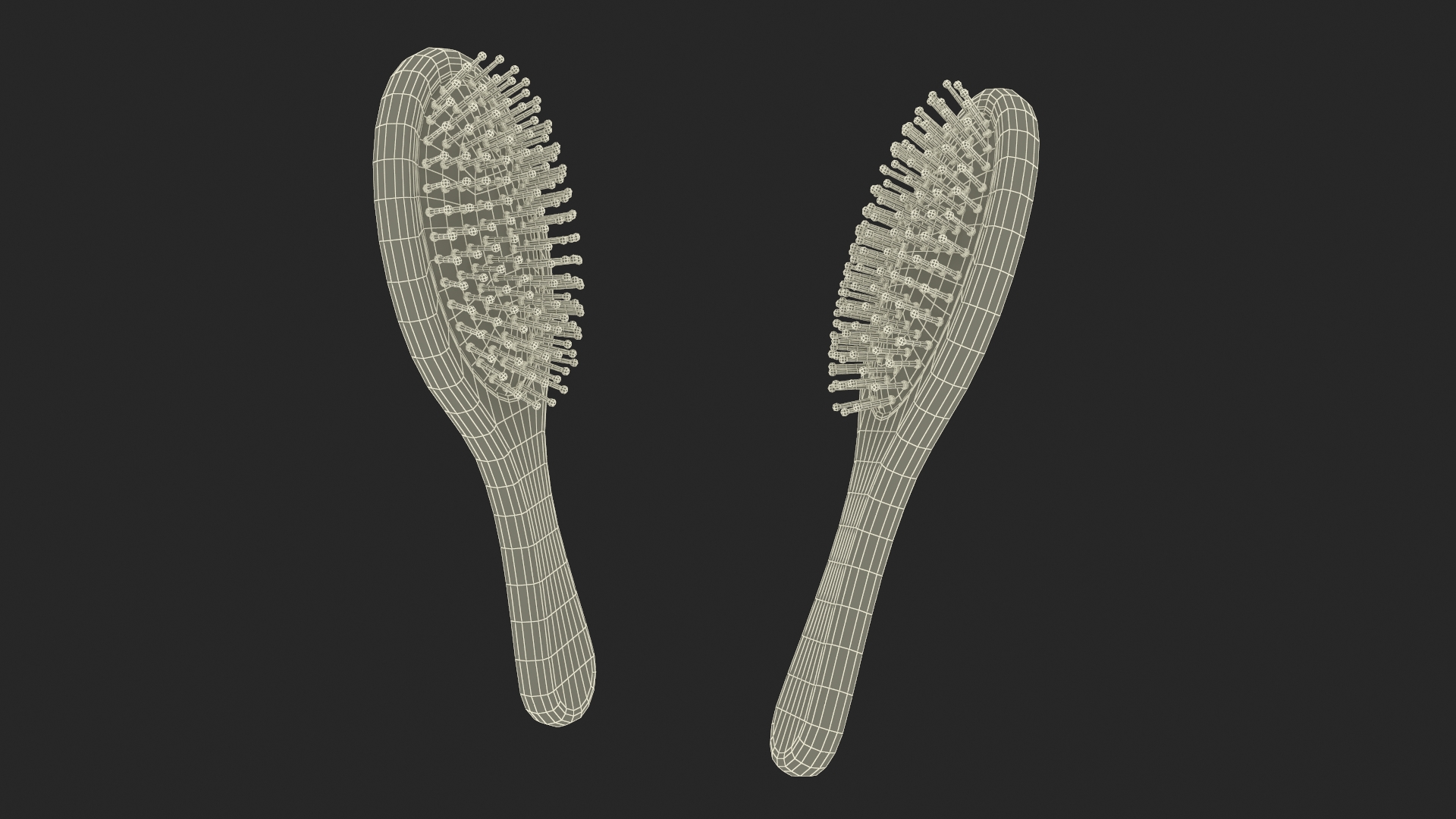 Wooden Hairbrush Light 3D