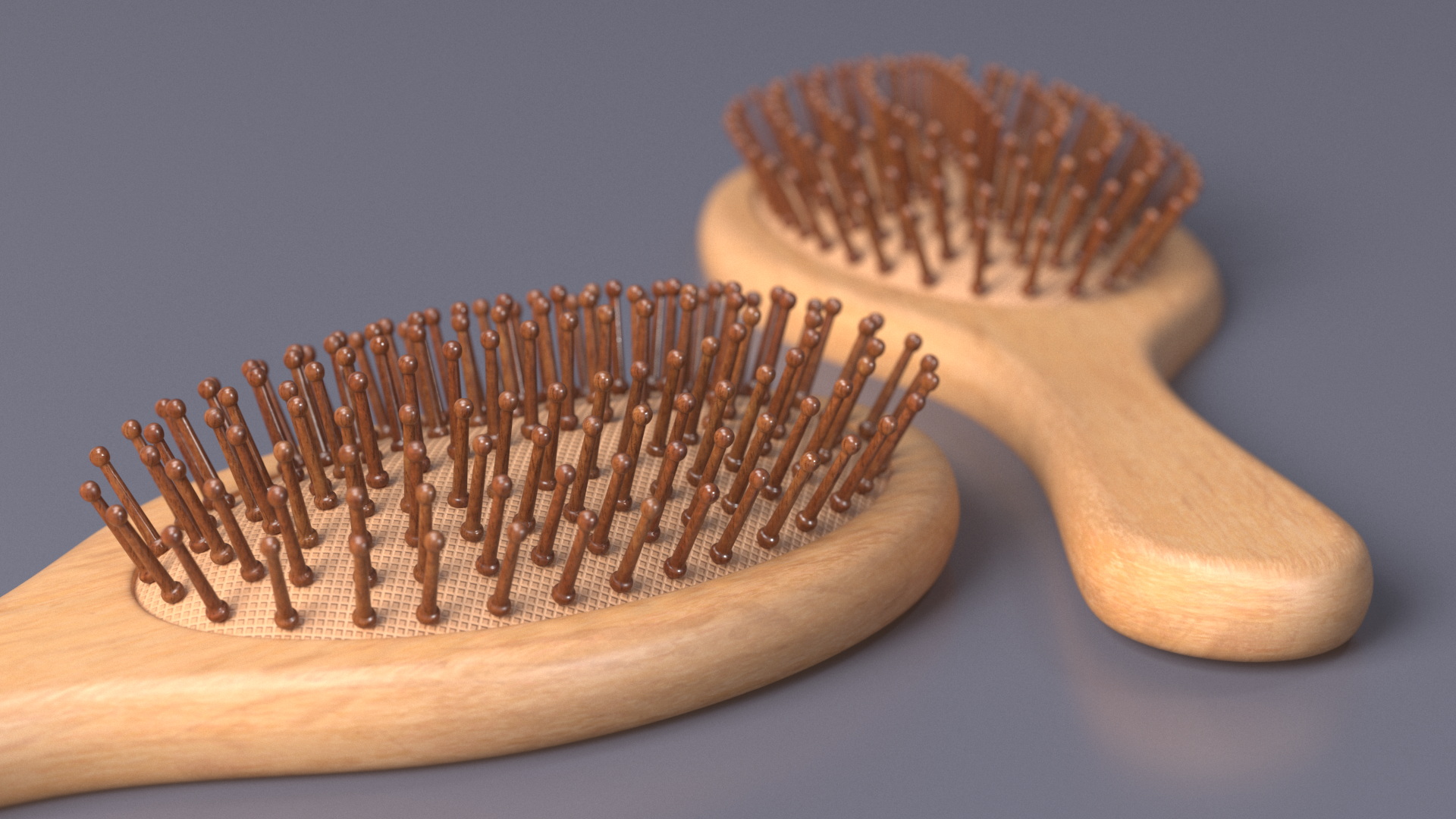 Wooden Hairbrush Light 3D