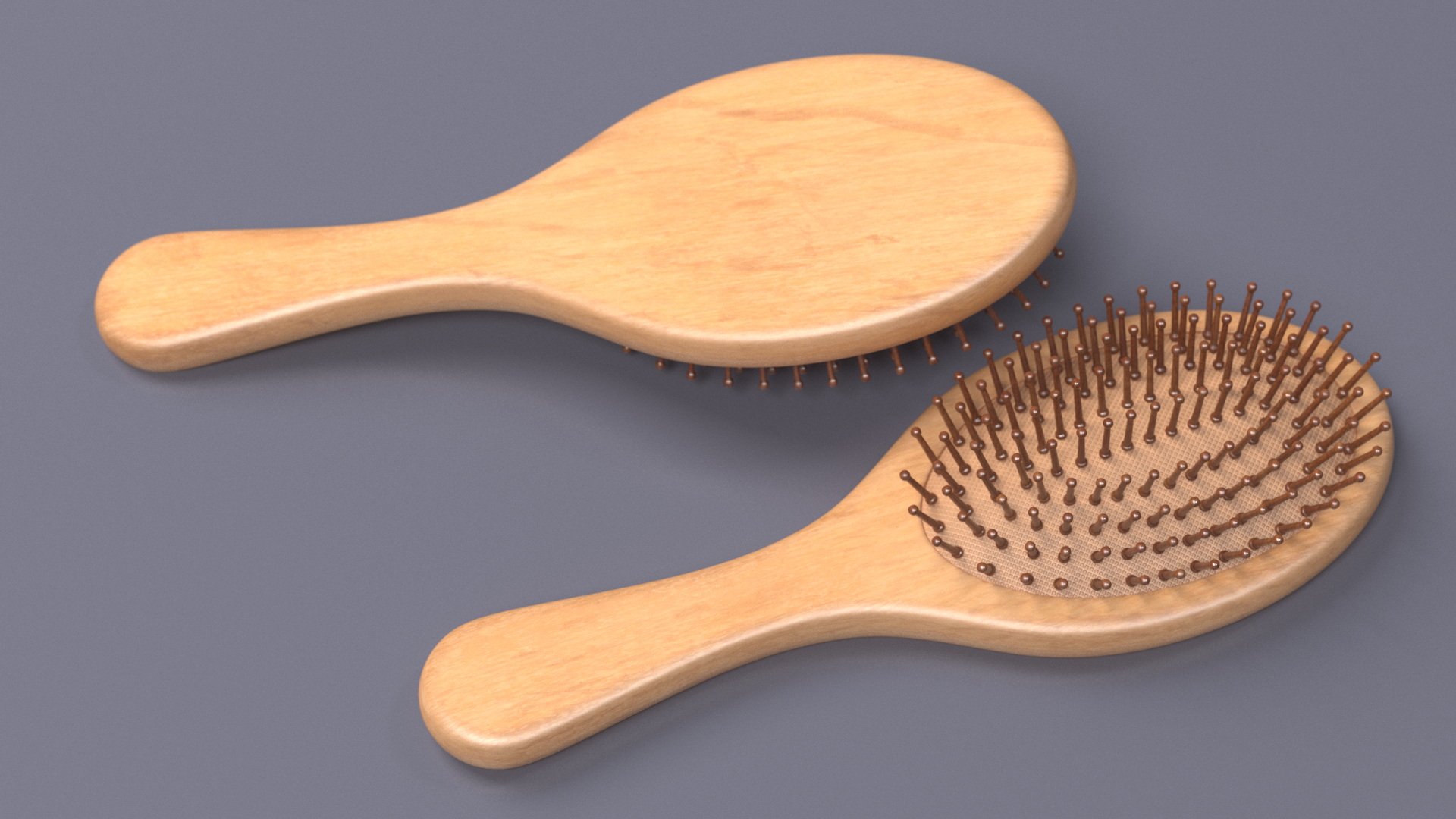 Wooden Hairbrush Light 3D