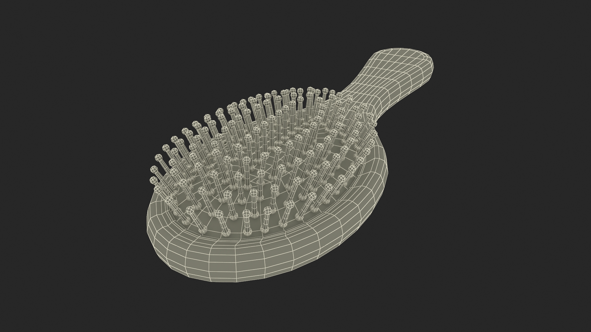 Wooden Hairbrush Light 3D