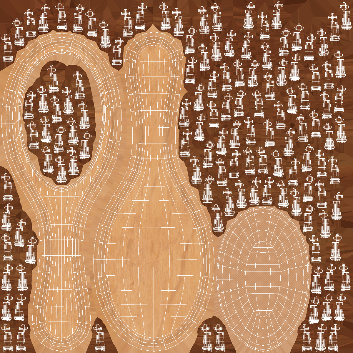 Wooden Hairbrush Light 3D