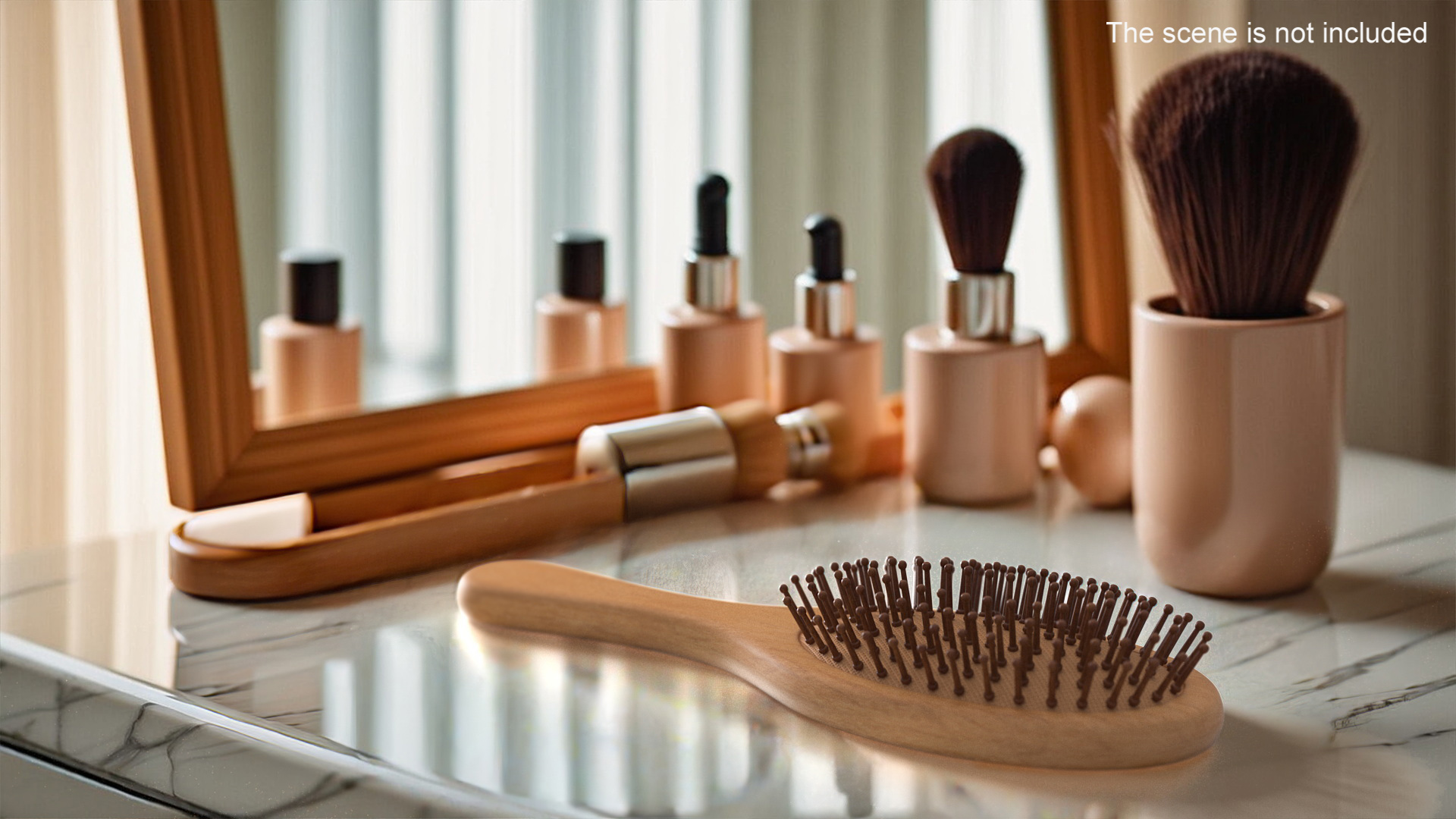 Wooden Hairbrush Light 3D