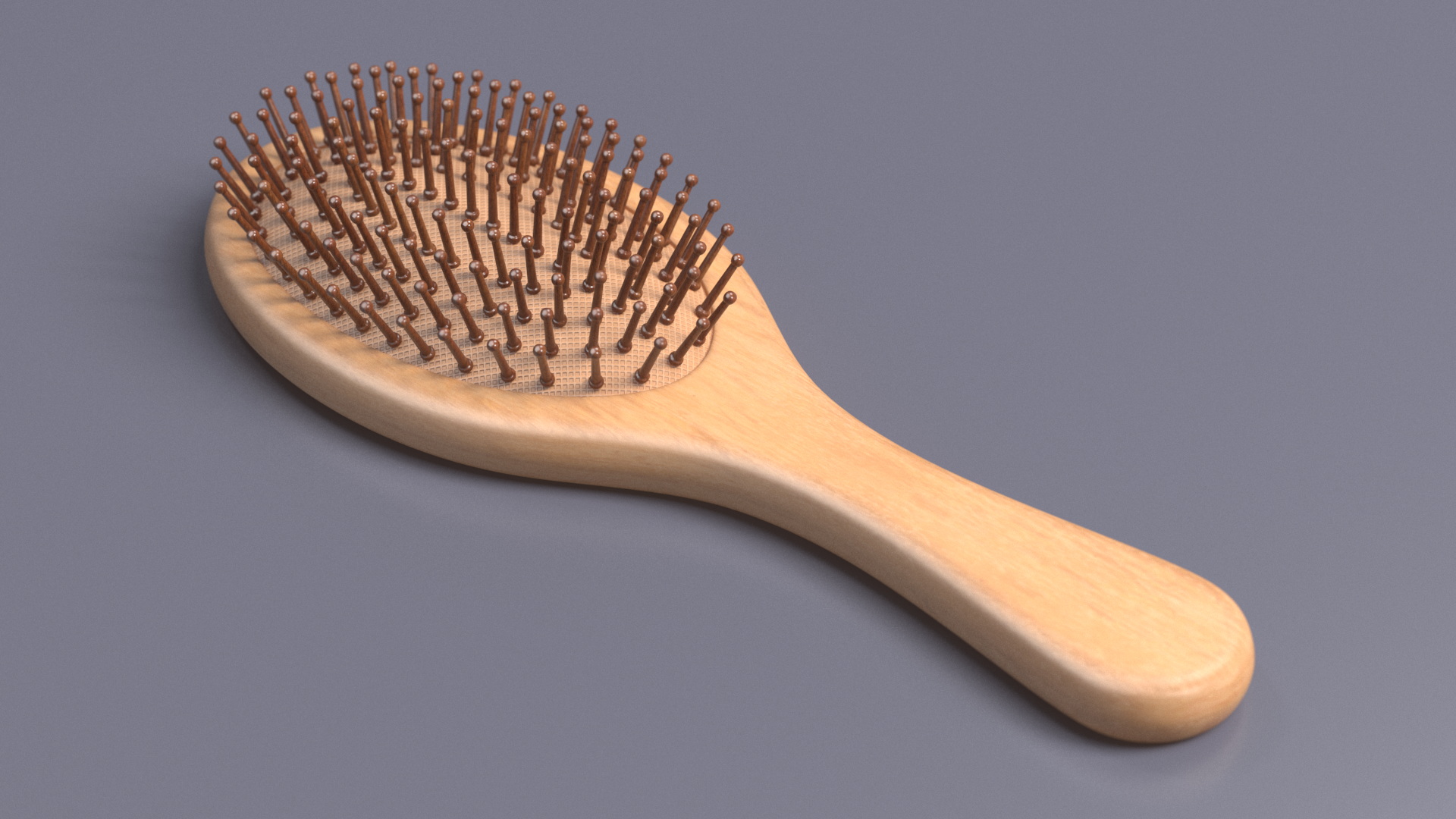 Wooden Hairbrush Light 3D