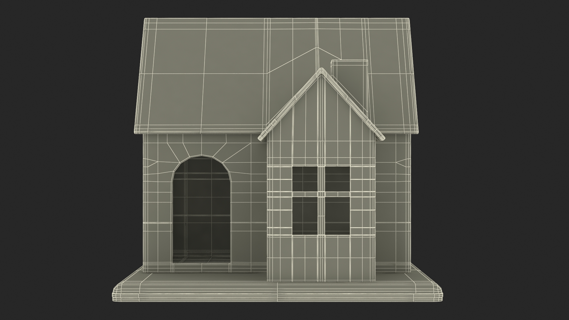 3D Cardboard House White
