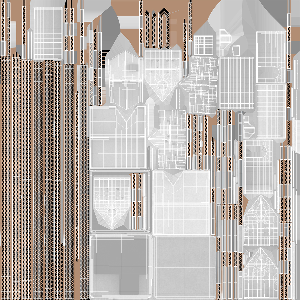 3D Cardboard House White