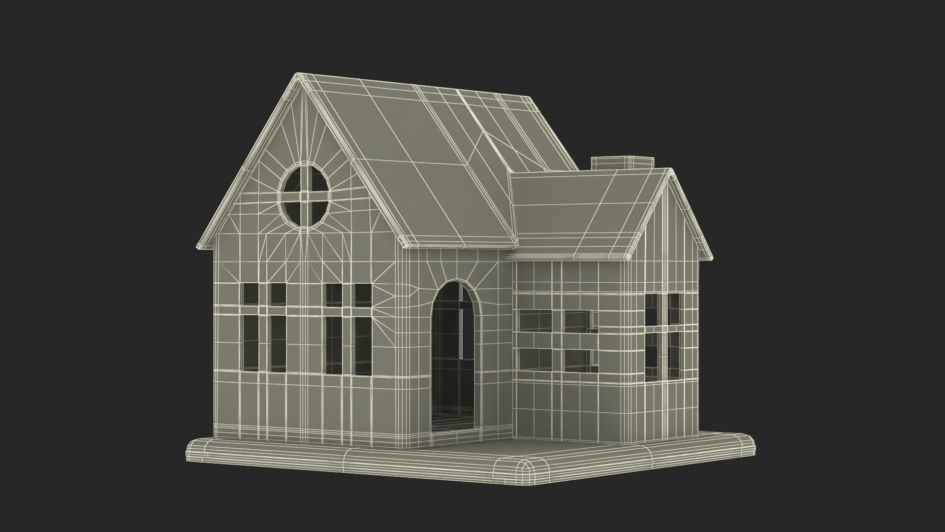 3D Cardboard House White