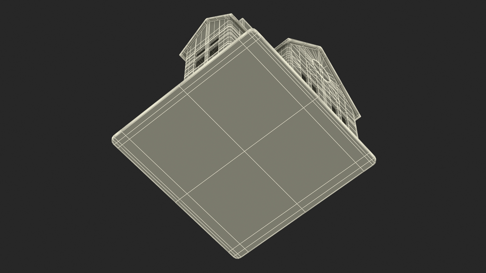 3D Cardboard House White