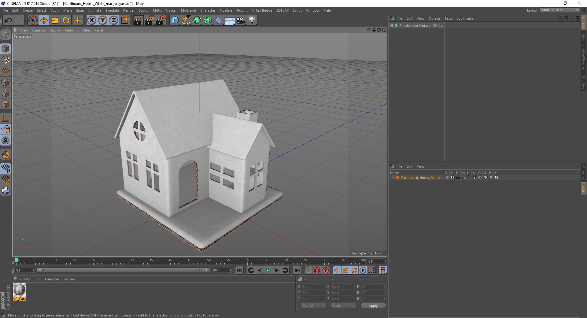 3D Cardboard House White