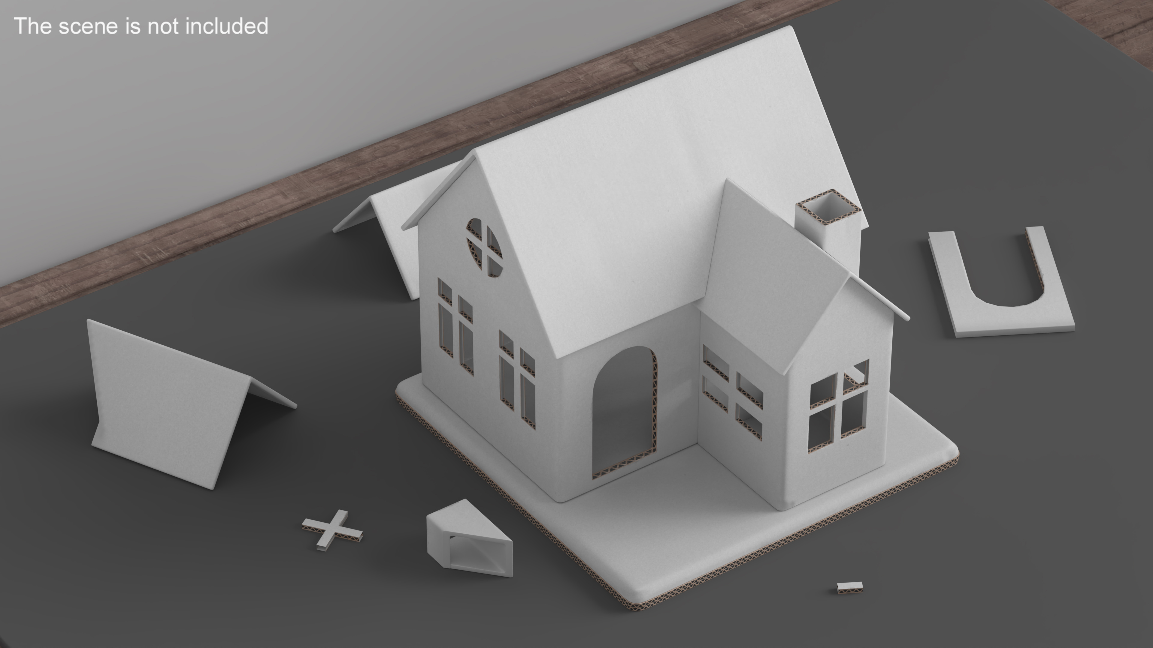 3D Cardboard House White