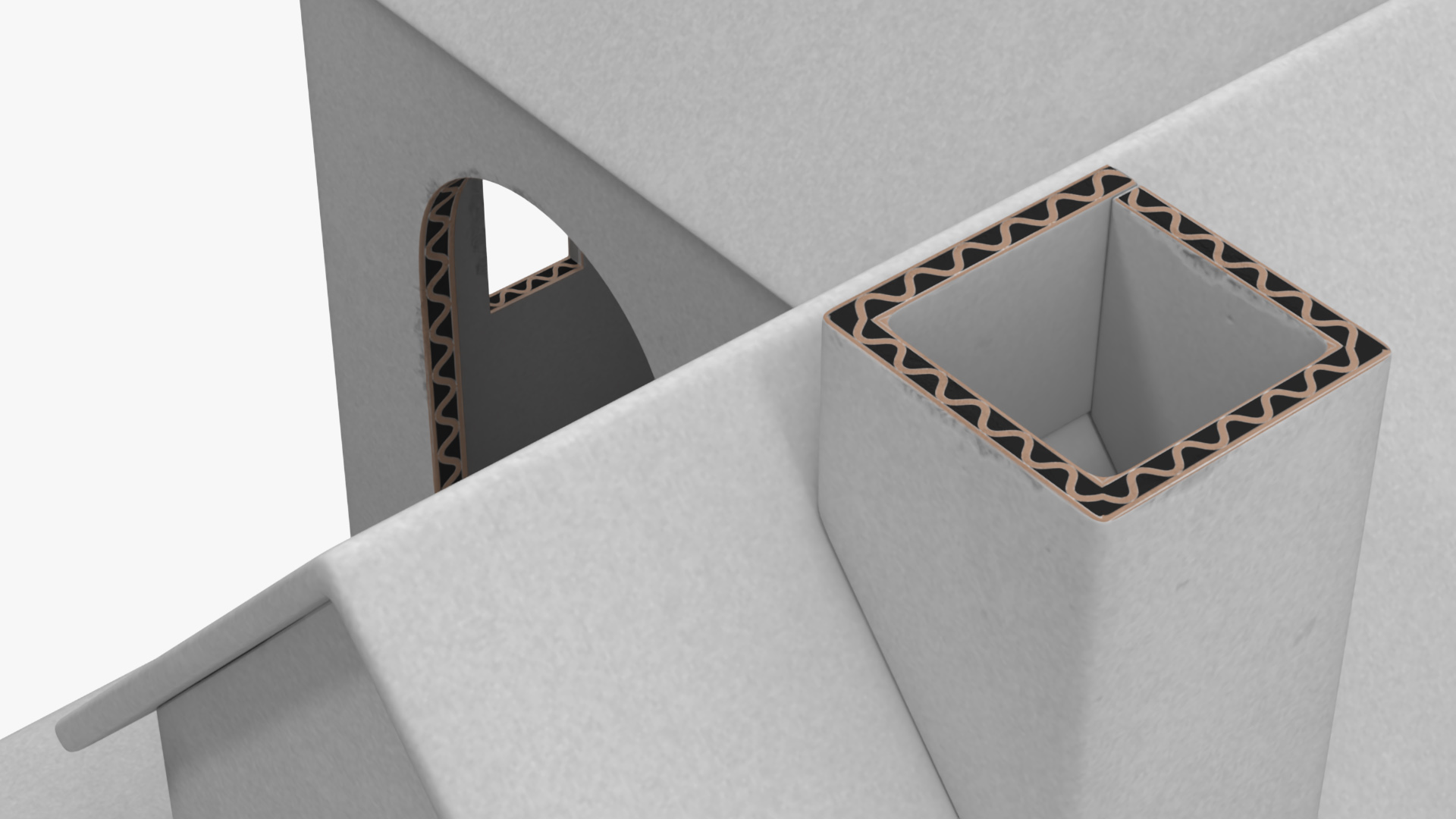 3D Cardboard House White
