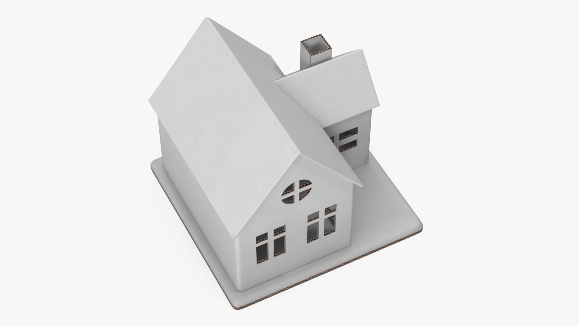 3D Cardboard House White