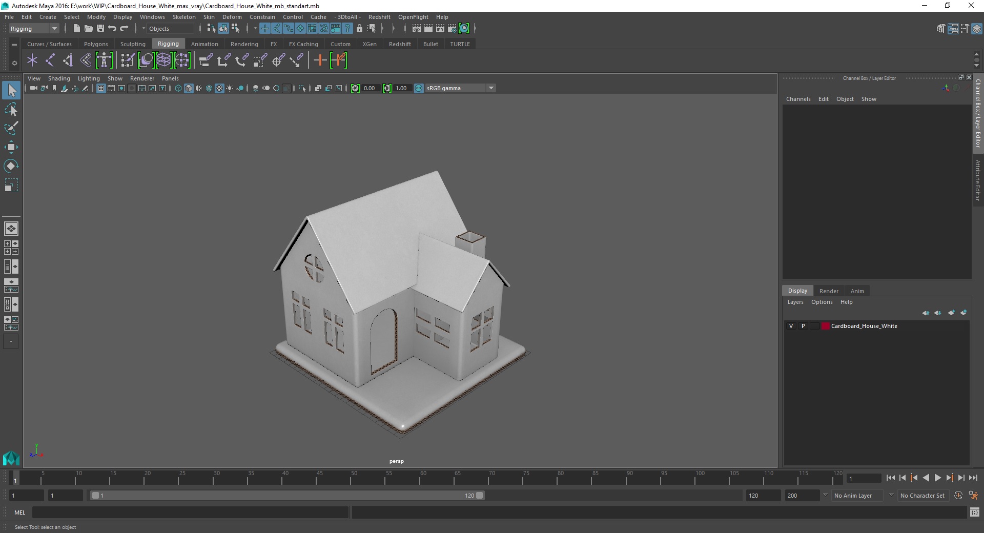 3D Cardboard House White