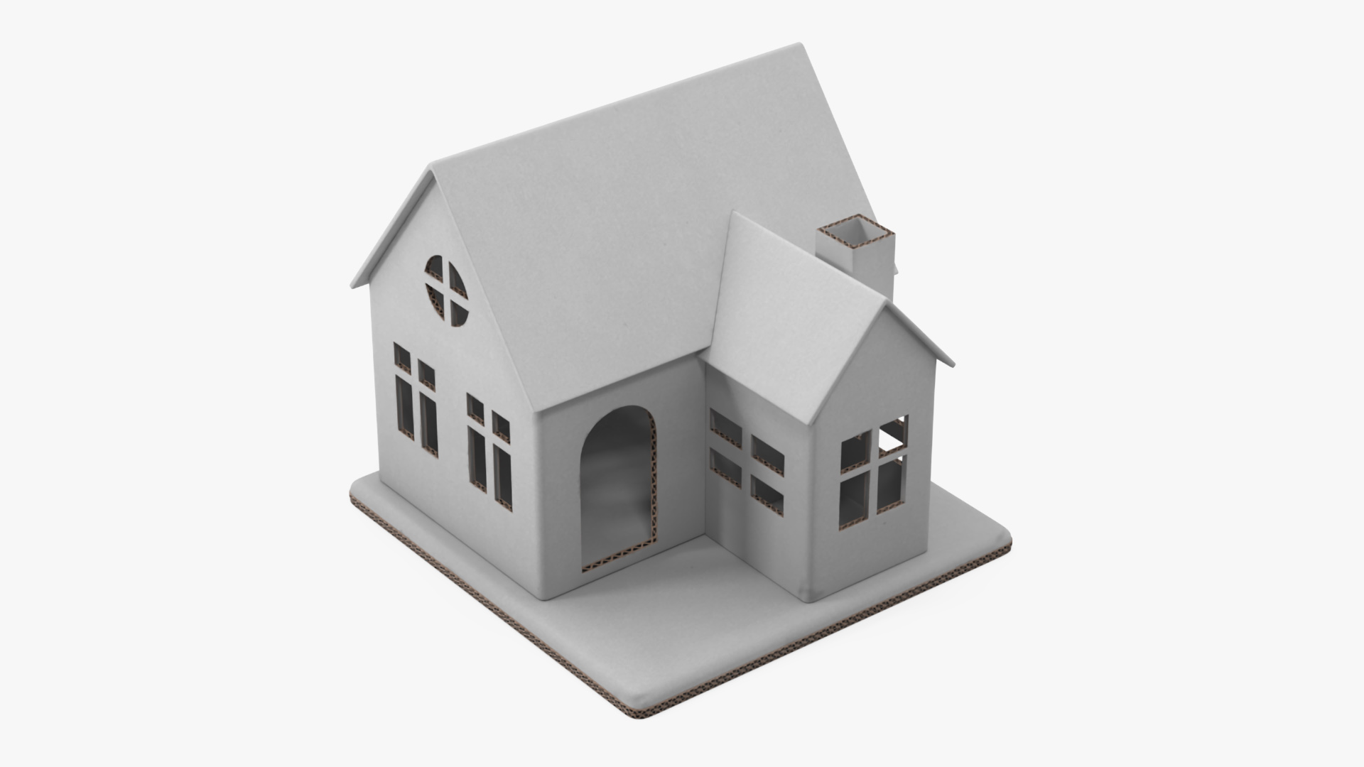 3D Cardboard House White