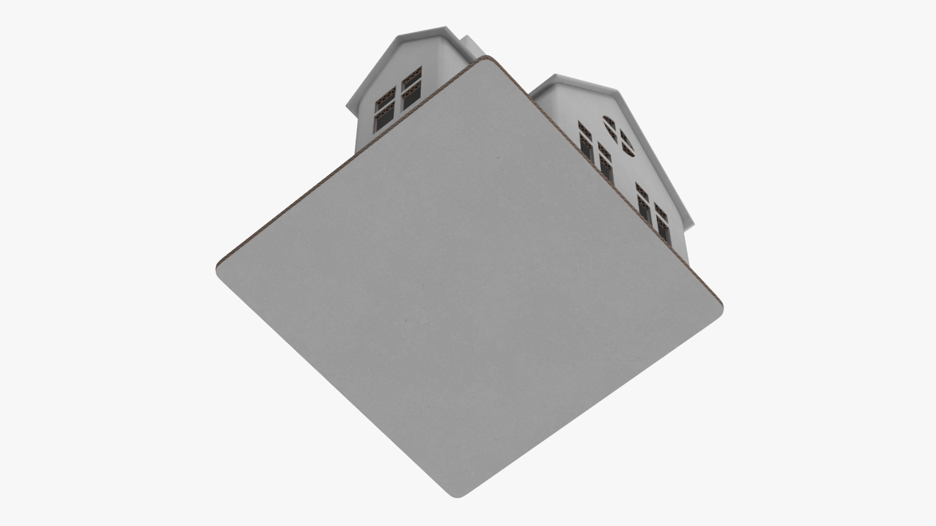 3D Cardboard House White