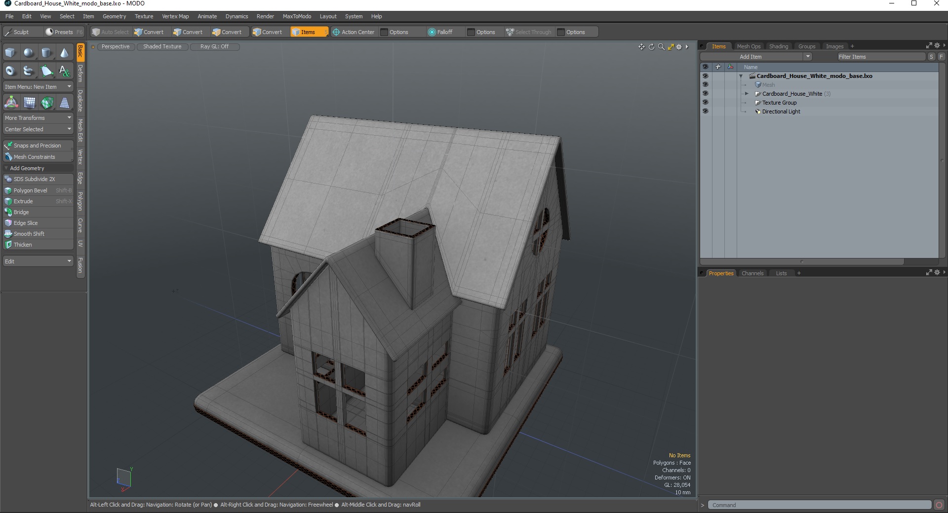 3D Cardboard House White