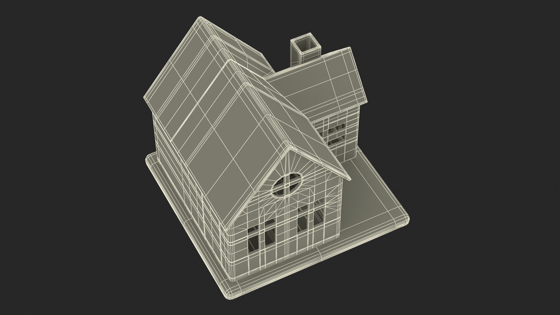 3D Cardboard House White