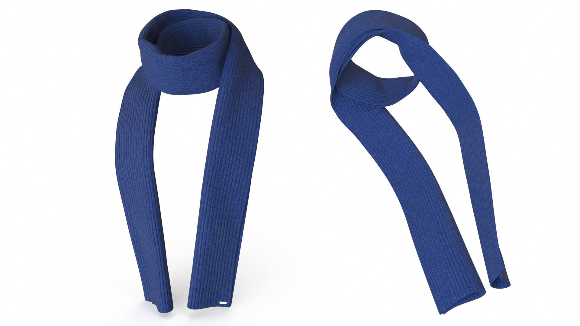 Once Around Tied Blue Scarf 3D