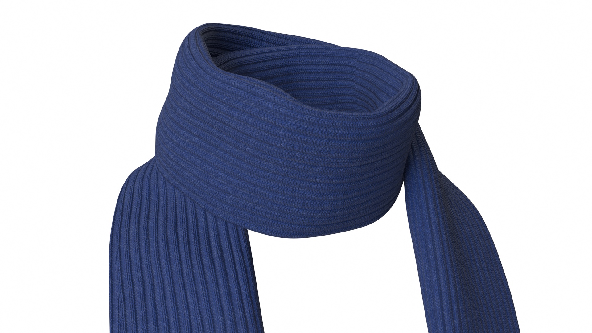 Once Around Tied Blue Scarf 3D