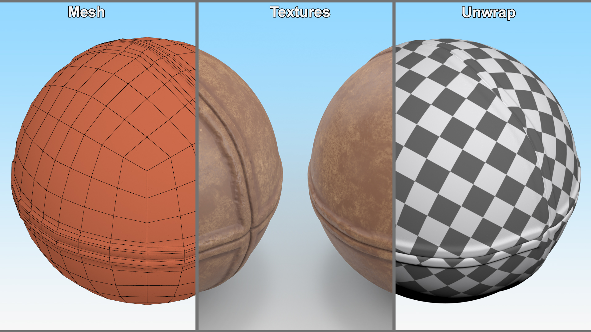 Antique 1830s Baseball Ball 3D