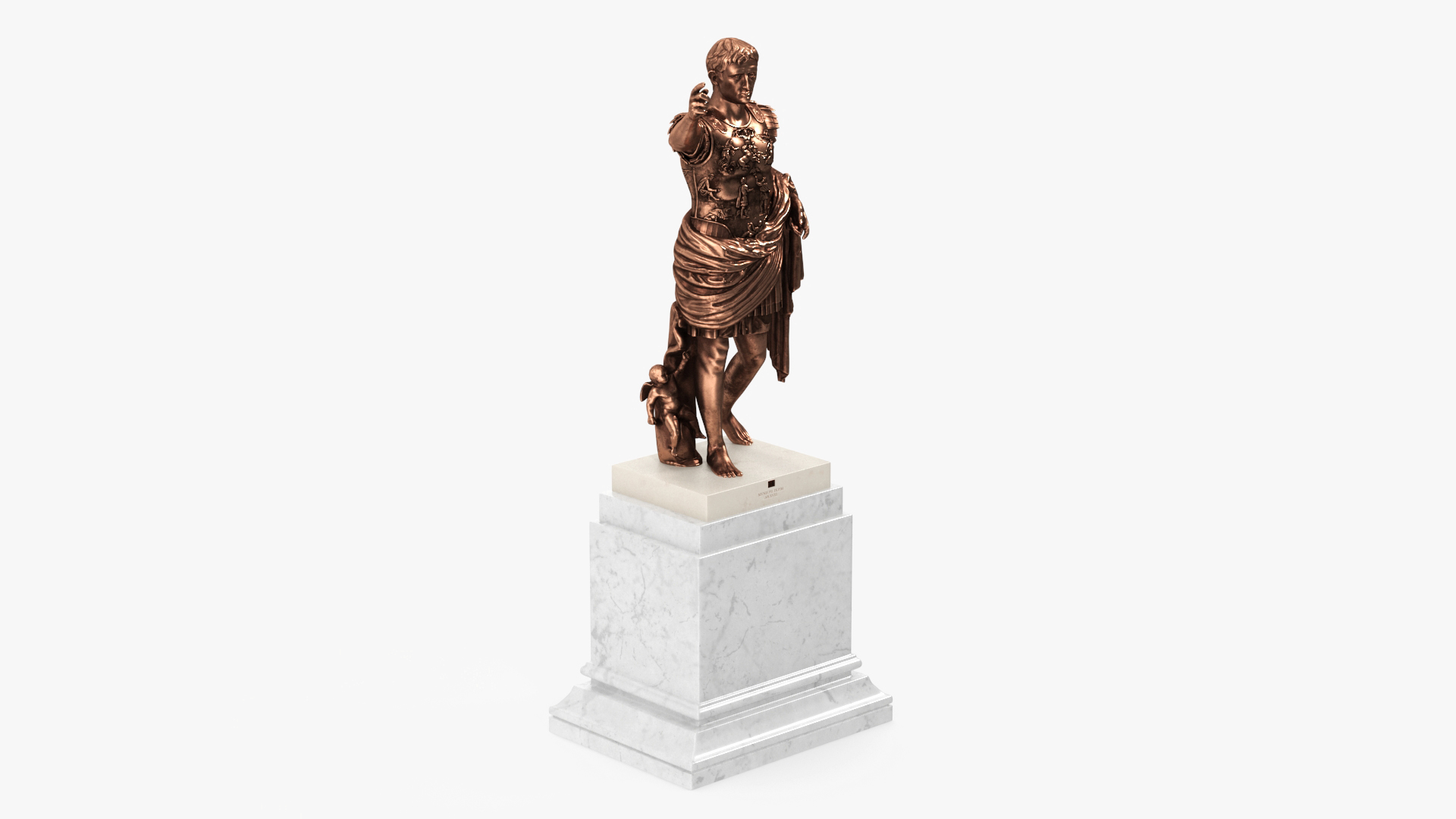 3D model Augustus of Primaporta Roman Replica Statue Bronze