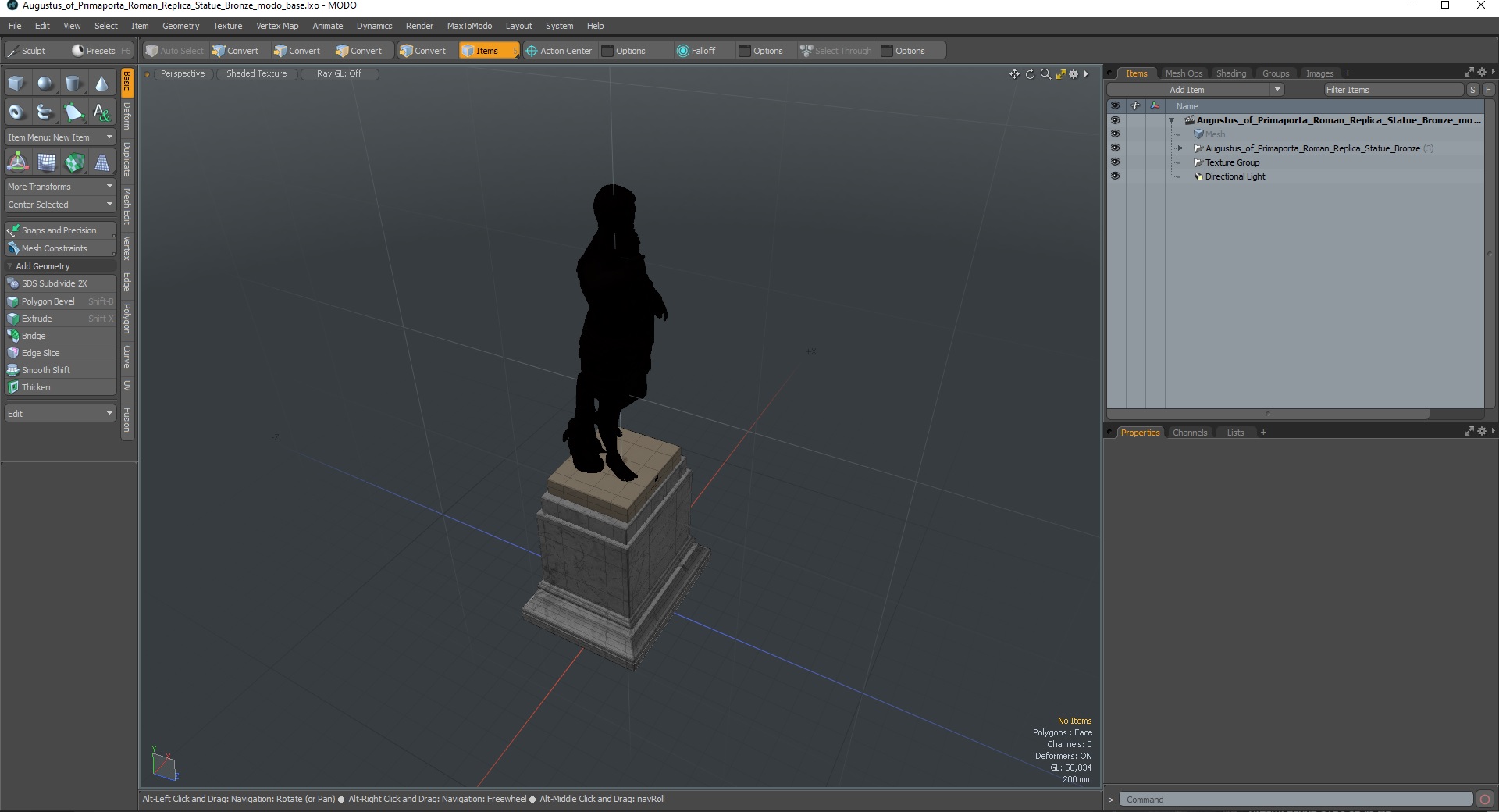 3D model Augustus of Primaporta Roman Replica Statue Bronze