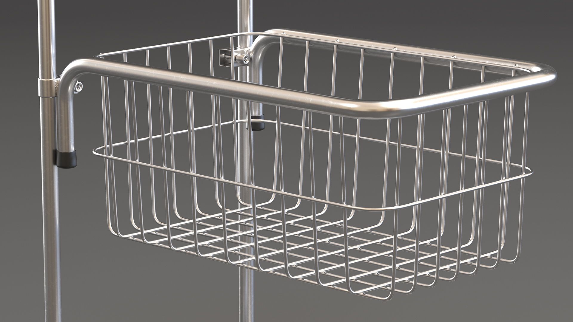 3D Chrome Mini Trolley with Shelf and Basket