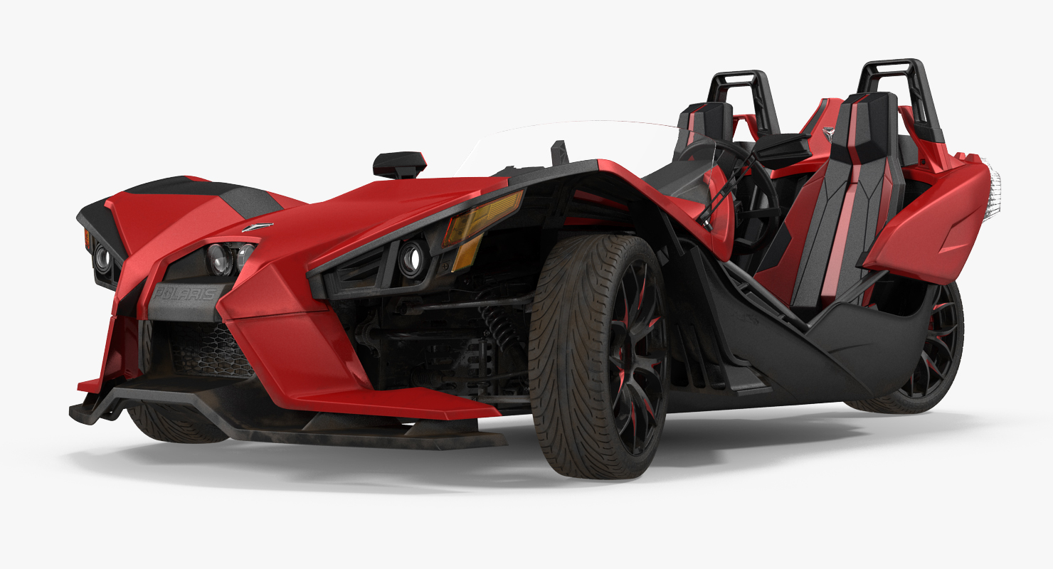 Polaris Slingshot Trike Red Rigged 2016 3D model