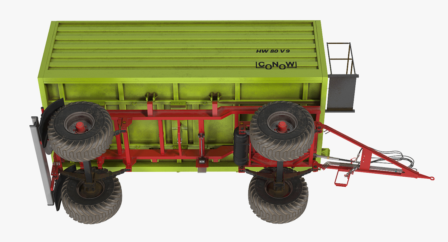3D model Dump Trailer Conow HW-80 Dusty