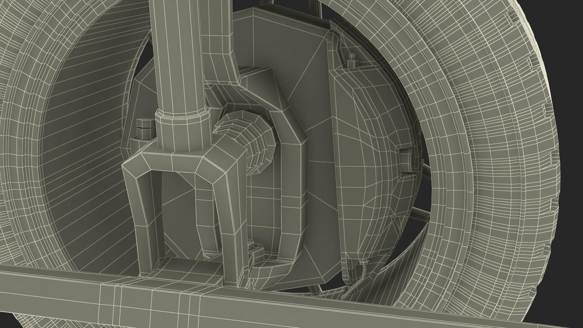 Car Wheel with Suspension and Brake System 3D