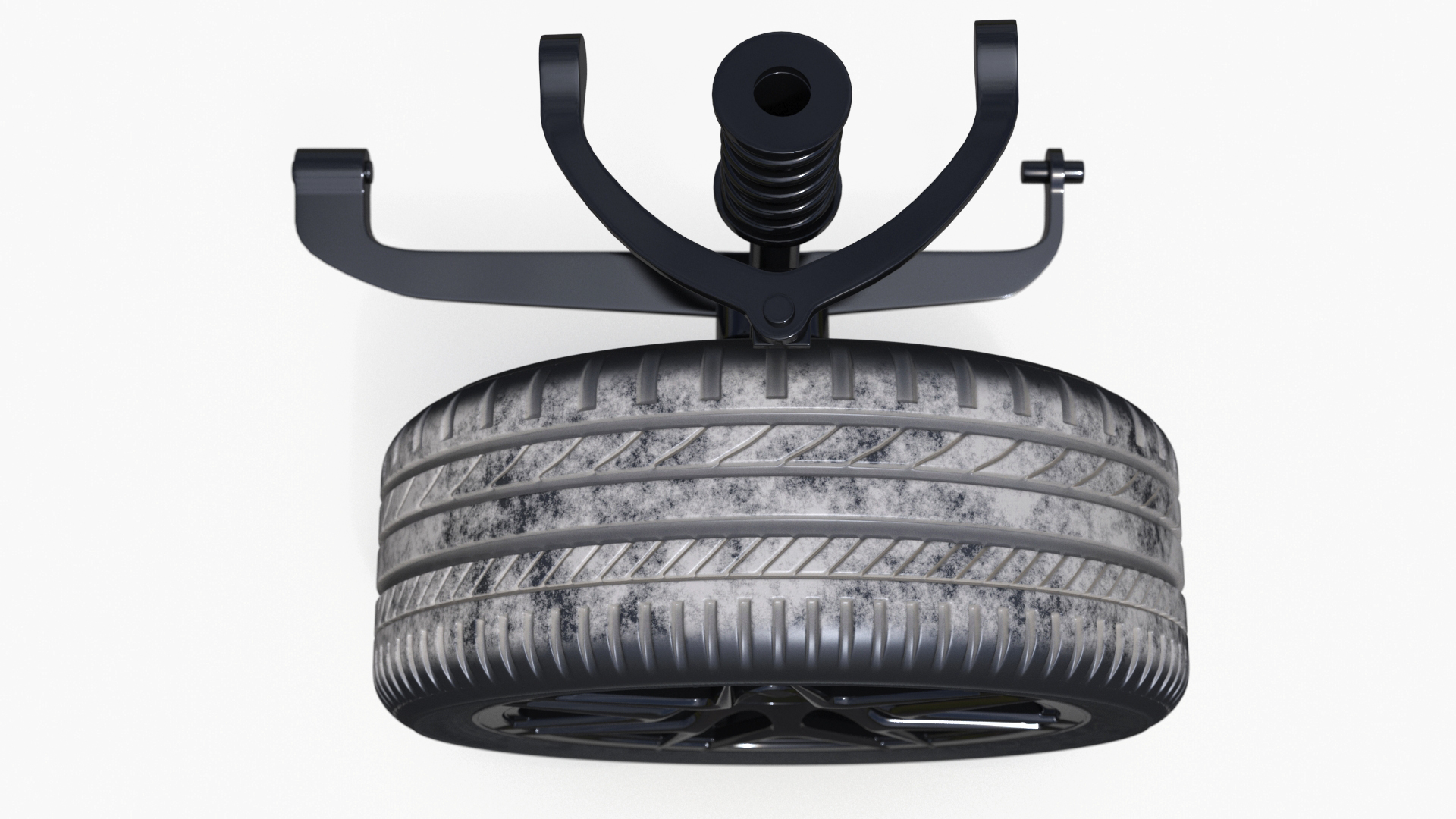 Car Wheel with Suspension and Brake System 3D