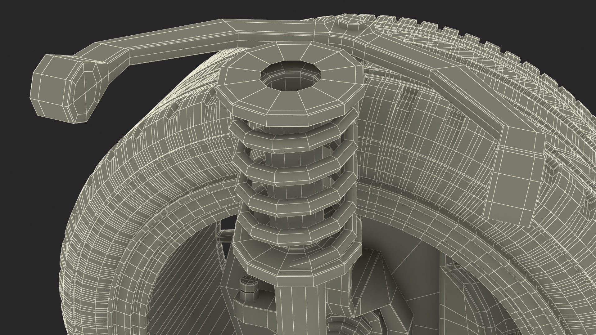 Car Wheel with Suspension and Brake System 3D