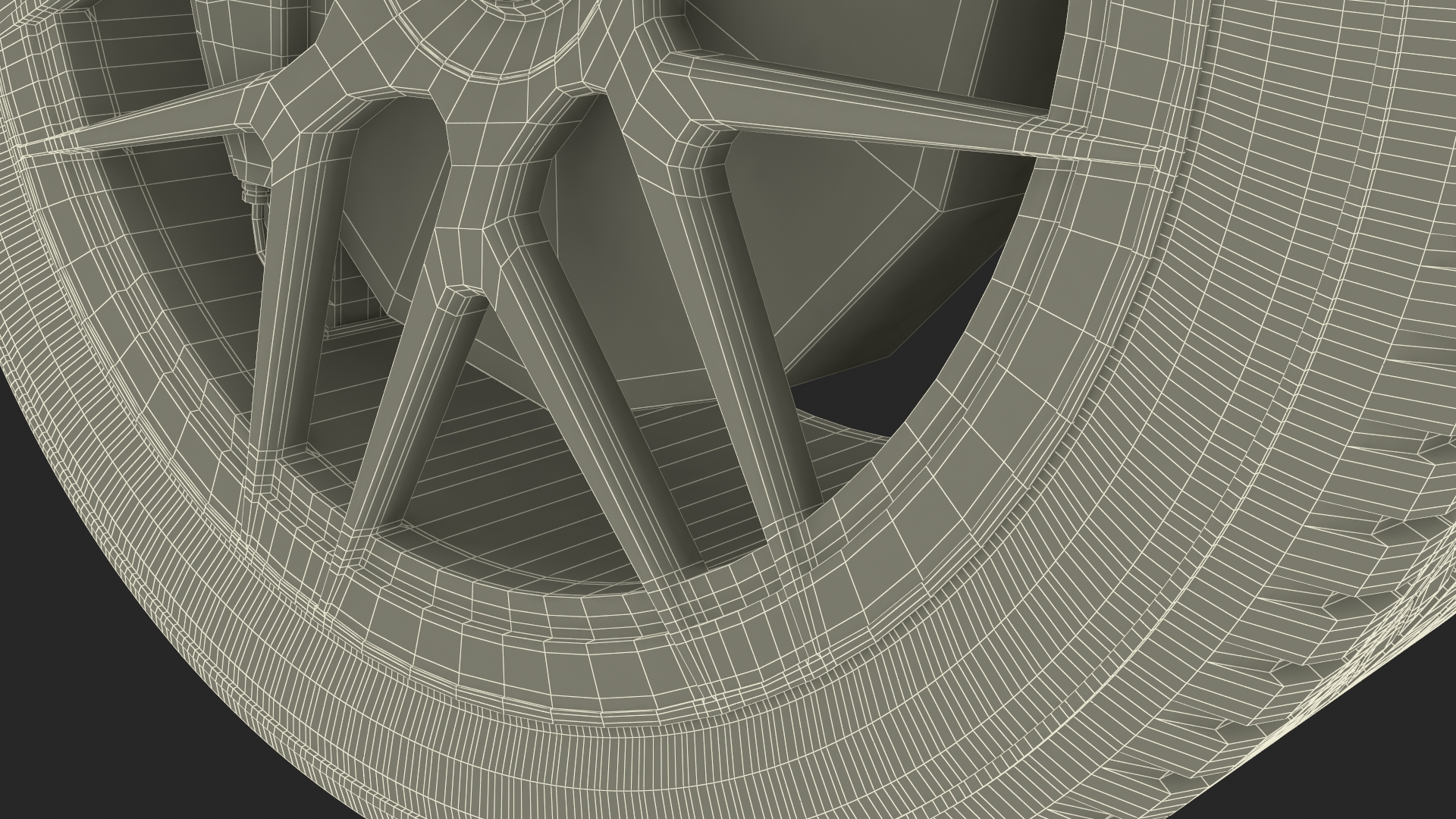 Car Wheel with Suspension and Brake System 3D