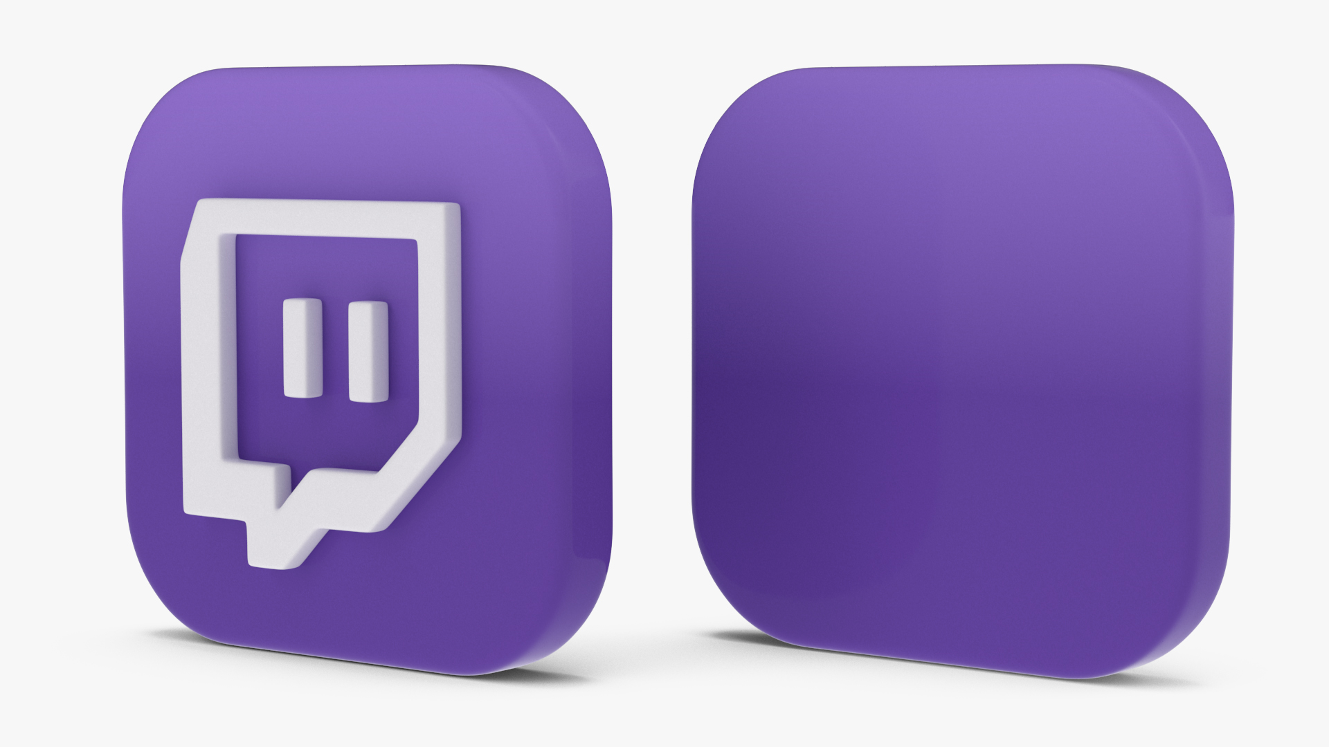 Twitch Social Media Icon 3D model