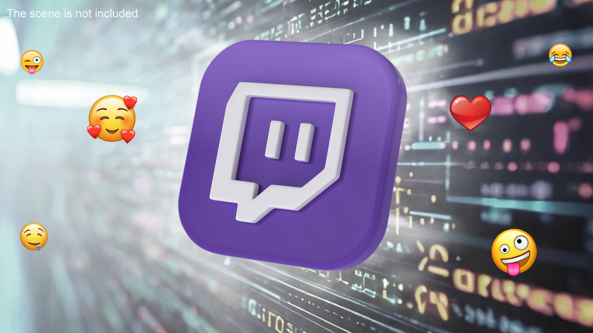Twitch Social Media Icon 3D model