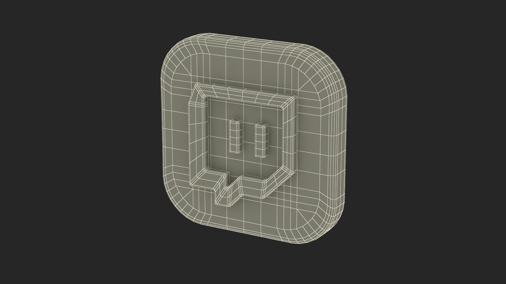 Twitch Social Media Icon 3D model