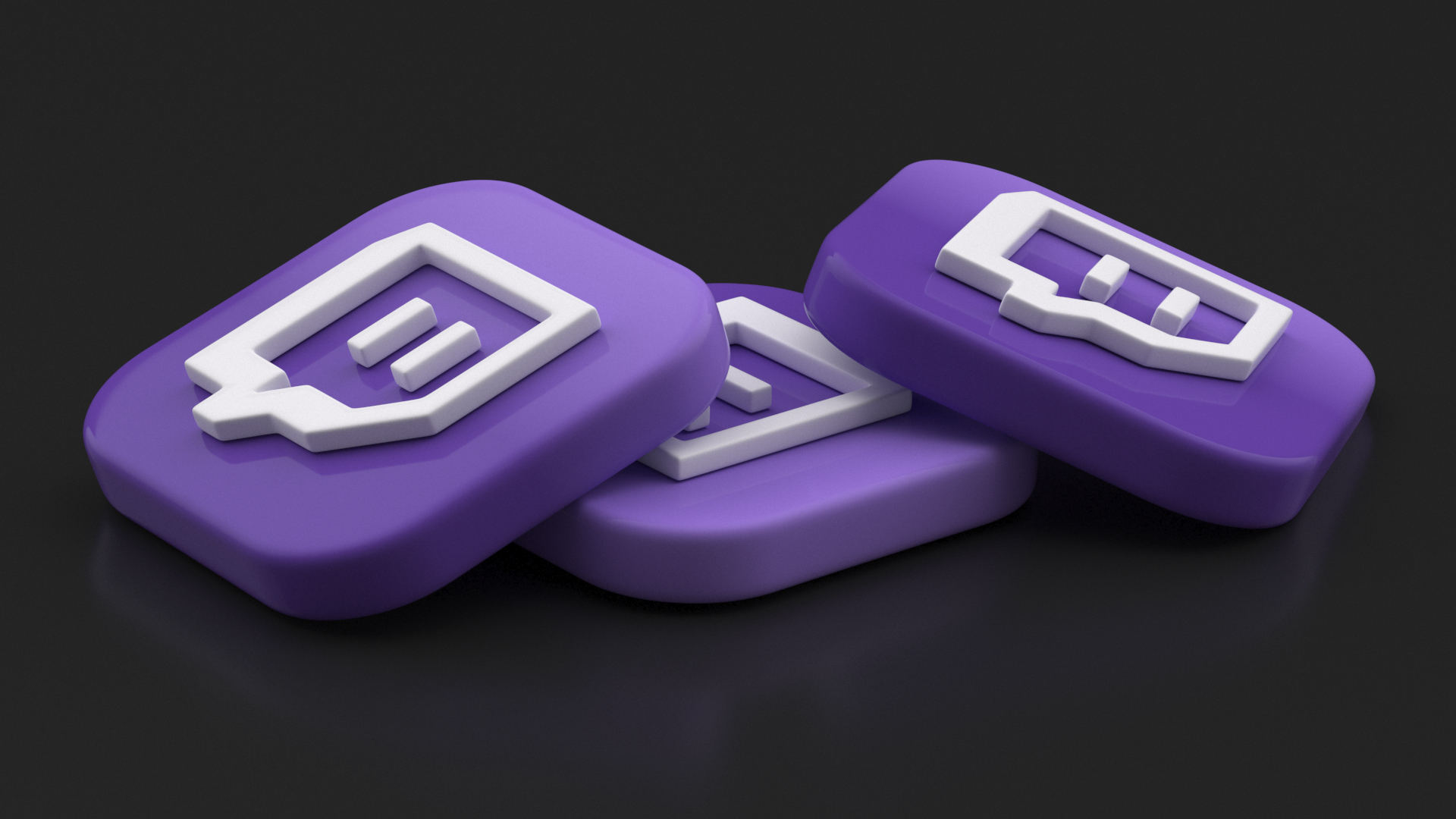 Twitch Social Media Icon 3D model
