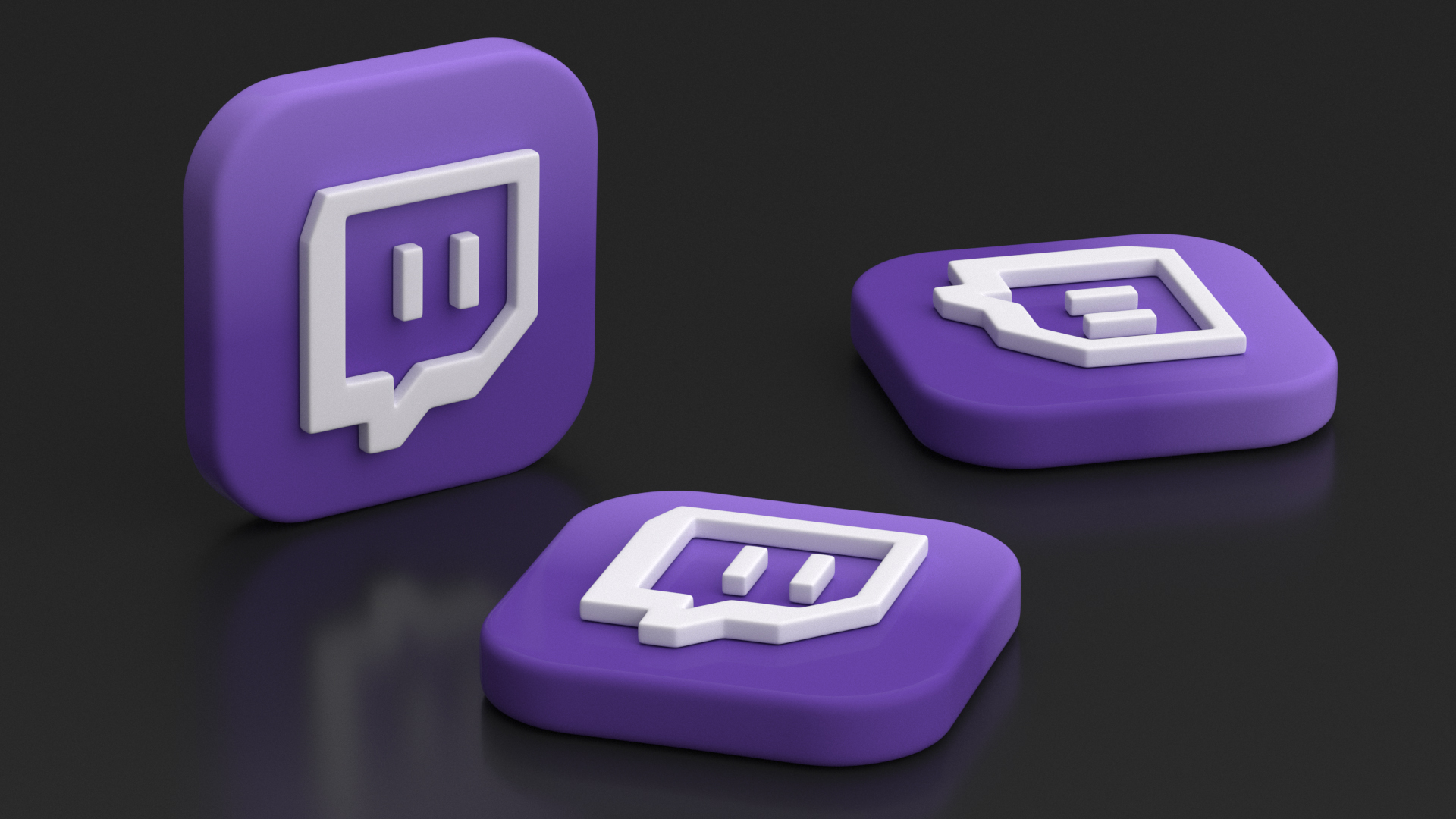 Twitch Social Media Icon 3D model