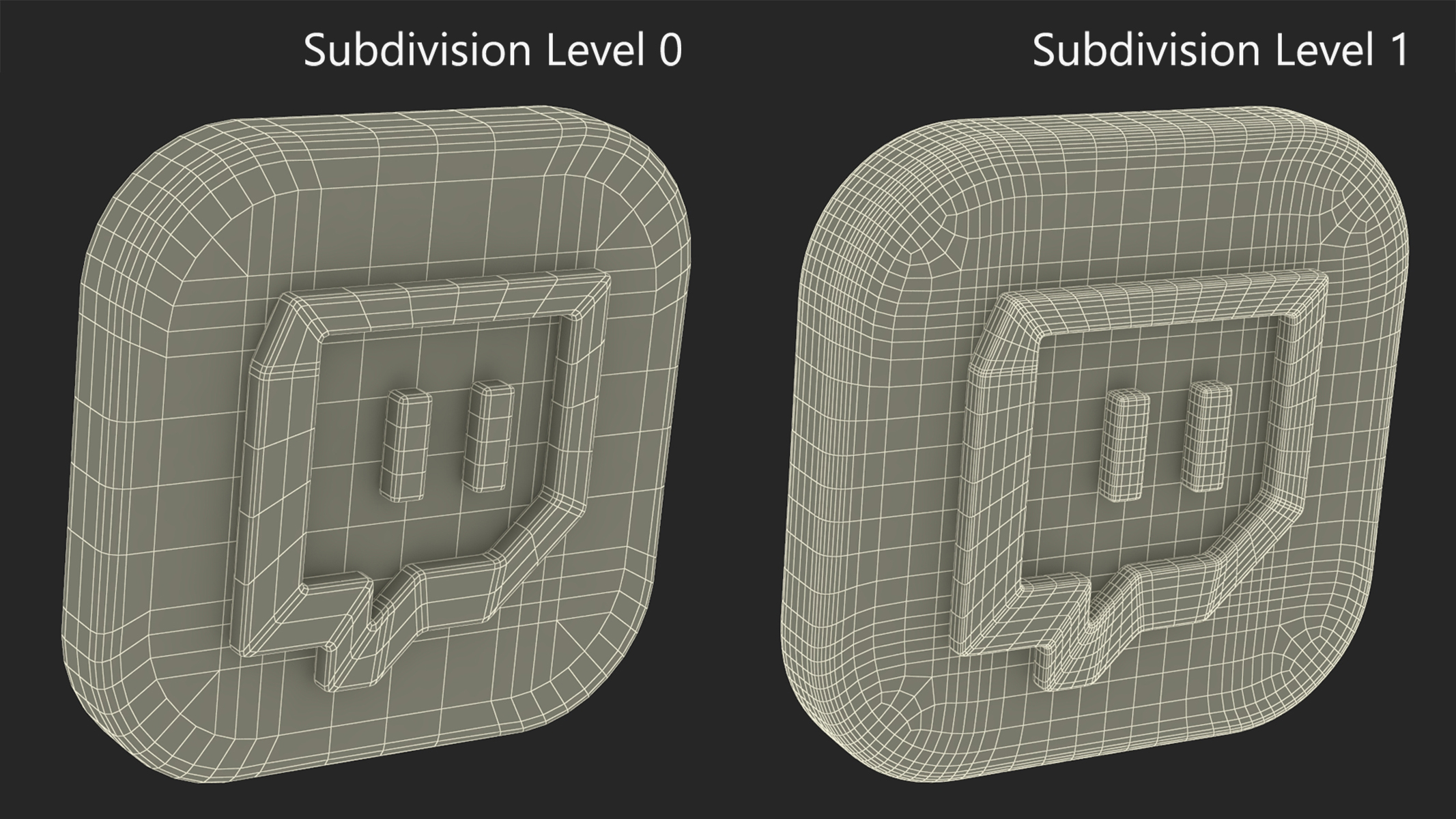 Twitch Social Media Icon 3D model